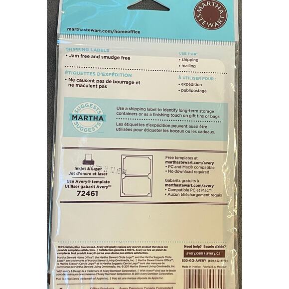 Martha Stewart Avery Shipping Labels Blue 72461 Lot of 8, 144 Total Home Office - Picture 6 of 7